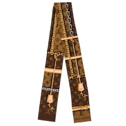SILK MONOGRAM SCARF IN BROWN UK