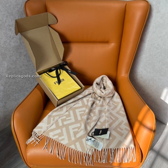 replica SCARF MONOGRAM CASHMERE LOGO IN BEIGE UK