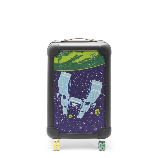 replica ROLLING MOBILITY SUITCASE BLUE INDIGO LEATHER UK