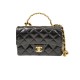 Replica Chanel 13039 CFR#11988 Buddha Luxury Replica Chanel Shiny Lambskin Shoulder Bag In Black Uk - 13039 - Buddha Luxury