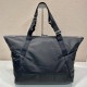 replica RE-NYLON AND LEATHER TRAVEL BAG IN BLACK UK