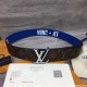 replica X NBA 3 STEPS 40MM REVERSIBLE MONOGRAM CANVAS BELT - B148 UK