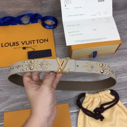 CALF LEATHER LV ICONIC 35MM BELT - B125 UK CALF LEATHER LV ICONIC 35MM BELT - B125 UK