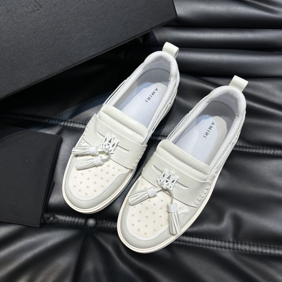replica MA TASSLE HYBRID LOAFERS IN WHITE - RI64 UK