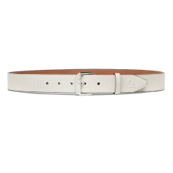 LOGO EMBOSSED BUCKLE BELT IN WHITE - B276 UK