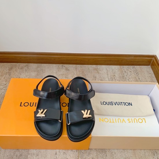 Replica SUNSET COMFORT SANDALS IN BLACK - LVS56 UK replica SUNSET COMFORT SANDALS IN BLACK - LVS56 UK