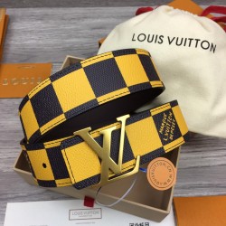 Lv Initiales 40Mm Reversible Belt Yellow - B357 Uk