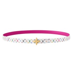 LV X TAKASHI MURAKAMI FLOWERGRAM 15MM REVERSIBLE BELT - B393 UK