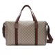 replica MEDIUM DUFFLE BAG WITH WEB BEIGE AND EBONY SOFT GG SUPREME UK