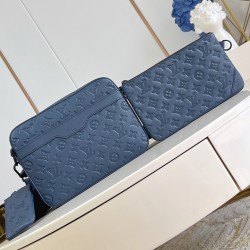 Trio Messenger Bag Navy Blue Monogram Shadow M14785 Uk Trio Messenger Bag Navy Blue Monogram Shadow M14785 Uk