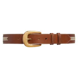 BELT LARGE WESTERN IN VINTAGE CALFSKIN WITH TRIOMPHE EMBROIDERY - B304 UK