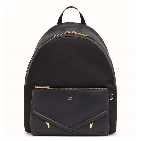 replica NYLON AND LEATHER BACKPACK BAG BLACK UK