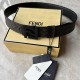 Replica Fendi 14521 FFR#7735 Buddha Luxury Replica Ff Brown Leather And Fabric Reversible Belt - B272 Uk - 14521 - Buddha Luxury
