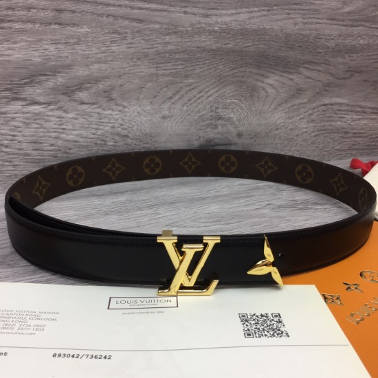 replica PRETTY LV 30MM REVERSIBLE BELT BROWN - B338 UK