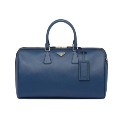 Saffiano Leather Travel Bag In Blue Uk