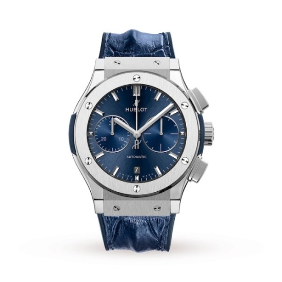 Super Clone Replica Hublot Classic Fusion Automatic Blue Alligator Watch 4411 Buddha Luxury