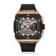 Super Clone Replica Hublot Square Bang Automatic Skeleton Rubber Watch 01 4529 Buddha Luxury