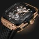 Super Clone Replica Hublot Square Bang Automatic Skeleton Rubber Watch 01 4529 Buddha Luxury