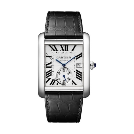 replica cartier tank mcautomatic silver alligator watch w5330003 uk