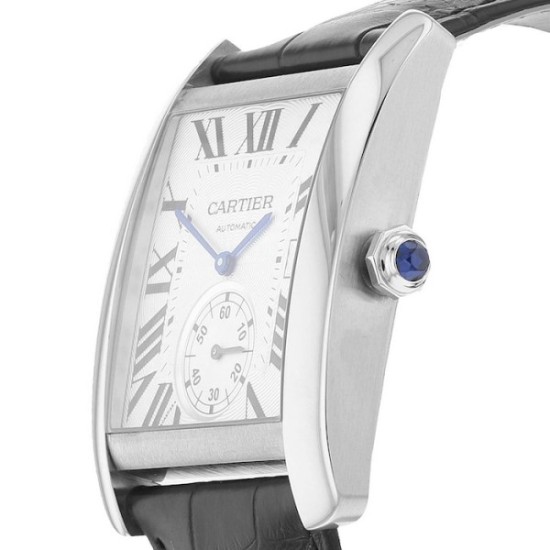replica cartier tank mcautomatic silver alligator watch w5330003 uk