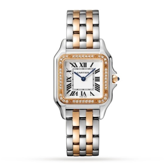 Replica Cartier Panthère De Cartierquartz Silver 18Ct Rose Gold Watch W3Pn0007 Uk