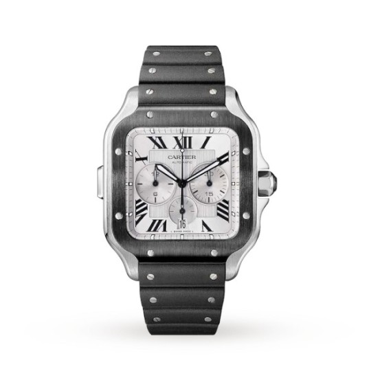 Replica Cartier Santos De Cartierautomatic Silver Rubber Watch Wssa0017 Uk