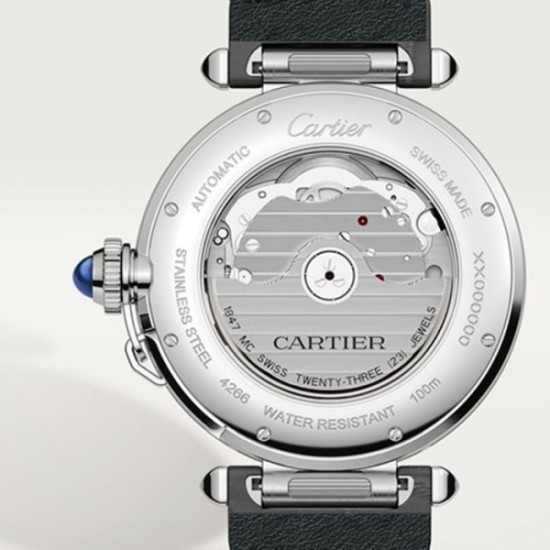 Replica Cartier Pasha De Cartier Automatic Silver Alligator Watch - 4182 - Buddha Luxury