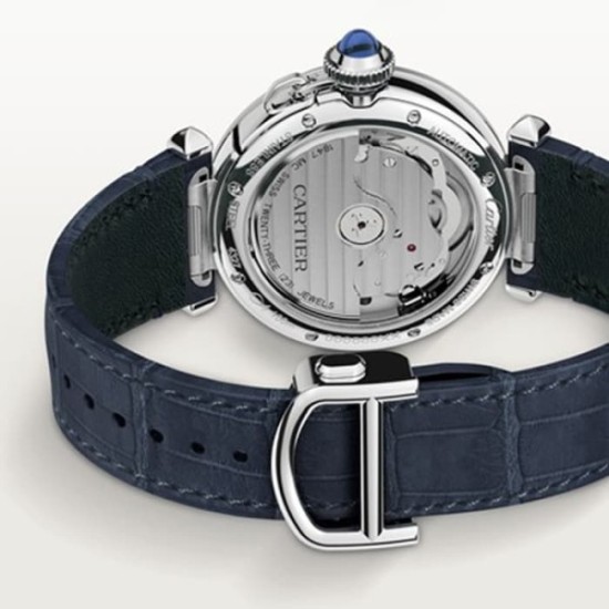 replica cartier pasha de cartierautomatic silver alligator watch wspa0012 uk