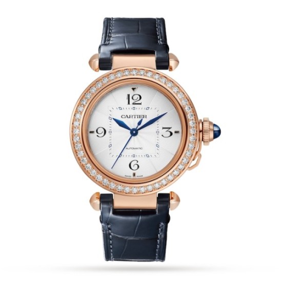 replica cartier pasha de cartierautomatic silver alligator watch wjpa0012 uk
