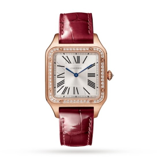 replica cartier santos-dumontquartz silver leather watch wjsa0016 uk