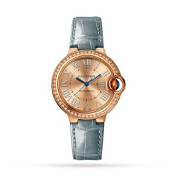 cartier ballon bleu de cartierautomatic rose gold alligator watch wjbb0076 uk