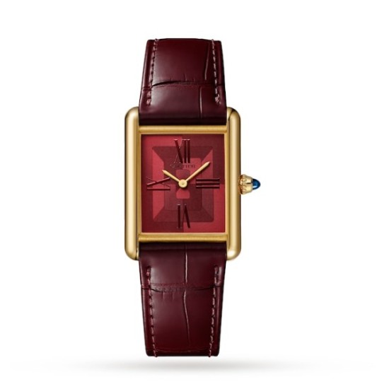 replica Cartier Tank Must Unisex Quartz Red Alligator Watch WGTA0093 UK