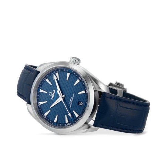 Super Clone Replica Omega Seamaster Aqua Terra Automatic Blue Leather Watch 3787 Buddha Luxury
