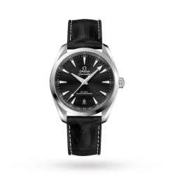 Omega Seamaster Aqua Terraautomatic Black Leather Watch O22013382001001 Uk
