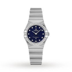 Omega Constellationquartz Blue Stainless Steel Watch O13115256053001 Uk