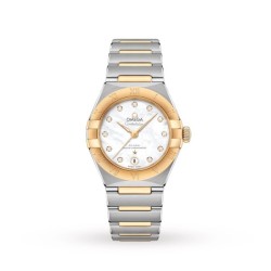 omega constellationautomatic mother of pearl stainless steel watch o13120292055002 uk