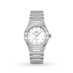 omega constellationautomatic mother of pearl stainless steel watch o13115292055001 uk