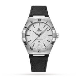 omega constellationautomatic grey rubber watch o13112412106001 uk
