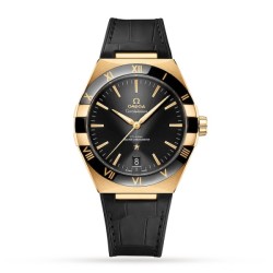 Omega Constellation Automatic Black Leather Watch