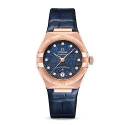 Omega Constellation Automatic Blue Leather Watch 02