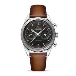 Omega Speedmasterautomatic Black Leather Watch O33212415101001 Uk
