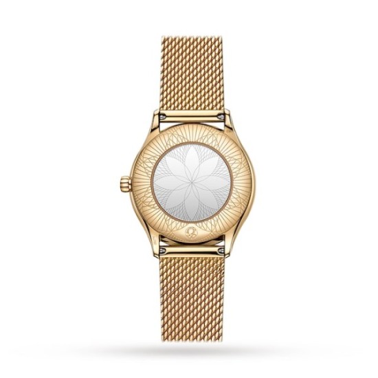 Replica Omega 3670 24022659 Buddha Luxury Replica Omega De Villequartz White 18Ct Yellow Gold Watch - 3670 - Buddha Luxury