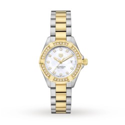 tag heuer aquaracerquartz mother of pearl bicoloured watch wbd1423.bb0321 uk