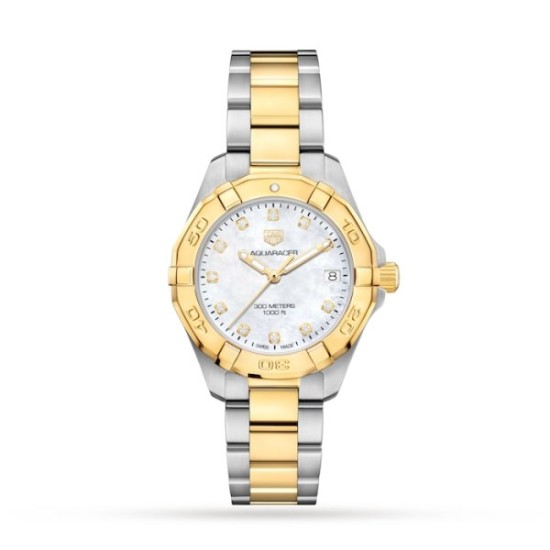 replica tag heuer aquaracerquartz mother of pearl stainless steel watch wbd1322.bb0320 uk
