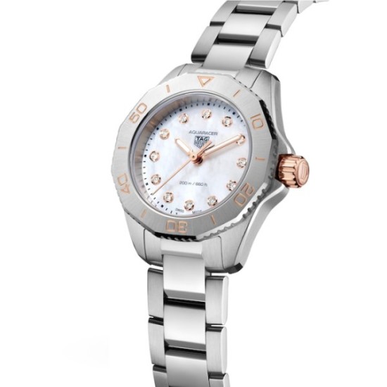 replica tag heuer aquaracerquartz mother of pearl stainless steel watch wbp1450.ba0622 uk
