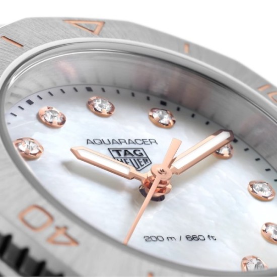 replica tag heuer aquaracerquartz mother of pearl stainless steel watch wbp1450.ba0622 uk