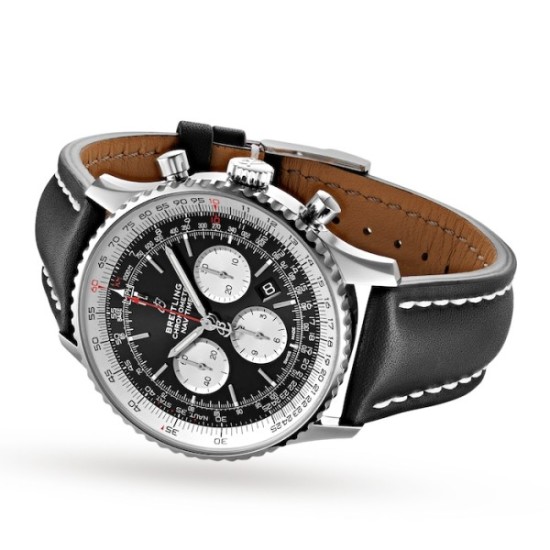 replica breitling navitimerautomatic black leather watch ab0127211b1x1 uk