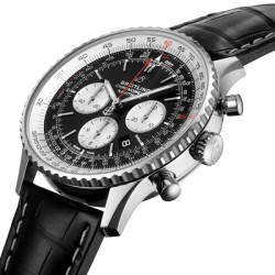 breitling navitimerautomatic black leather watch ab0127211b1p1 uk