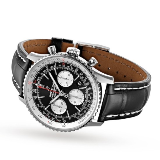 replica breitling navitimerautomatic black leather watch ab0121211b1p1 uk