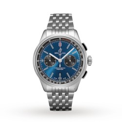 Breitling Premierautomatic Blue Stainless Steel Watch Ab0118A61C1A1 Uk